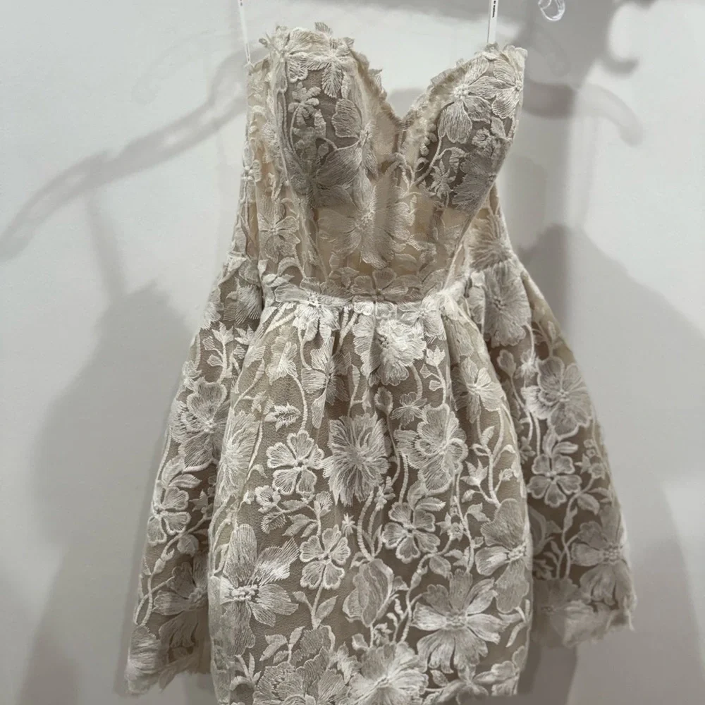 By Watters Strapless Little White Dress - Picture 5 of 11